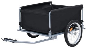 Reboque de carga para bicicleta 65 kg preto e cinzento