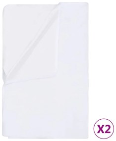 vidaXL Protetores colchão impermeáveis 2pcs 140x200cm algodão branco