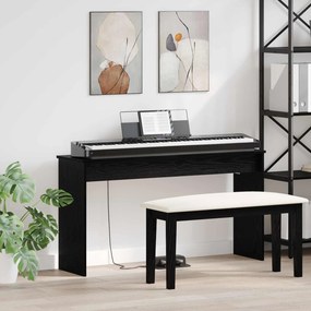 vidaXL Suporte de Teclado Carvalho Preto 120 x 32 x 64 cm
