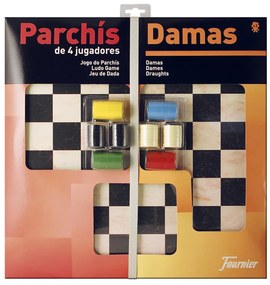 Parchis com Jogo do Ganso Damas Tabuleiro Grande 4 Jogadores 41x40x4,5 cm