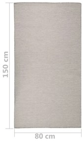 Tapete de tecido plano p/ exterior 80x150 cm cinza-acastanhado