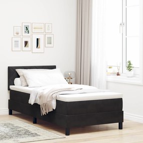 Cama Box com Colchão vidaXL Preto 100x200 cm Veludo