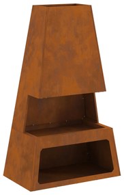 Fogão a lenha vidaXL com armazenamento de toras 60x35x100 cm em aço re