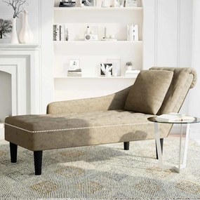Chaise lounge c/ almofada/apoio braços direito couro artificial