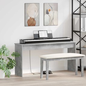 vidaXL Suporte de Teclado Cinzento 130 x 32 x 64 cm Madeira processada