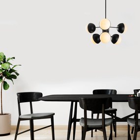 Candeeiro de Teto Karsor – Preto e Branco – 64 x 64 cm