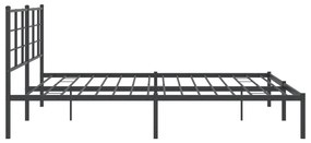 Estrutura de cama com cabeceira 183x213 cm metal preto