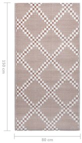 Tapete de exterior 80x150 cm ARAKIL PP castanho