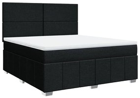 Cama com molas/colchão 180x200 cm tecido preto