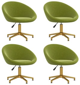 vidaXL Cadeiras de jantar 4 pcs veludo verde-claro
