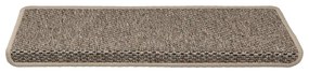 Tapetes escada adesivos aspeto sisal 30pcs 65x21x4 bege-escuro