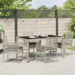 Conjunto de Jantar para Jardim 5 pcs Cinzento-claro