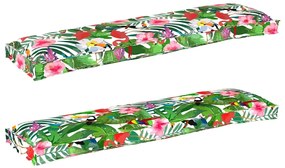 vidaXL Almofadas para Palete para Banco 2 pcs Selva Tropical 150x40x8 cm Tecido Oxford