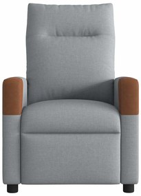 Poltrona de massagens reclinável elétrica tecido cinzento-claro