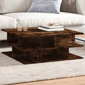 vidaXL Mesa de centro 70x70x29 cm derivados de madeira carvalho fumado