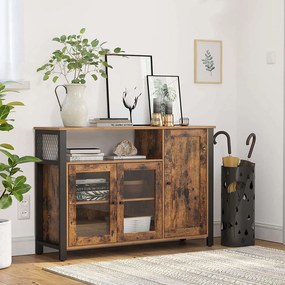 Armário de cozinha com 3 portas 110 x 33 x 75 cm Castanho Vintage-preto