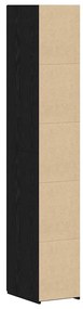 Armário Alto Carvalho Preto 30x42.5x185 cm Madeira de Engenharia