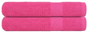 Toalhas de sauna 2 pcs 80x200 cm 360 gsm 100% algodão rosa