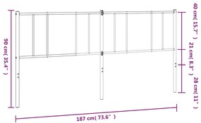 Cabeceira de cama 180 cm metal preto