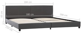 Estrutura de cama 180x200 cm couro artificial cinzento