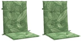 Almofadões cadeira de encosto baixo 2 pcs tecido padrão folhas