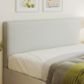 Cabeceira de cama de linho para fixação na parede, 140 x 60 cm, cabeceira suspensa e estofada para quarto, creme