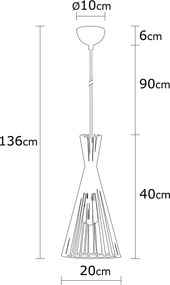 Candeeiro de Teto Mezopotamya – Preto – Diâmetro 20 cm, Altura 136 cm