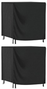 vidaXL Capas móveis jardim 2pcs 116x100x120cm impermeável 420D preto