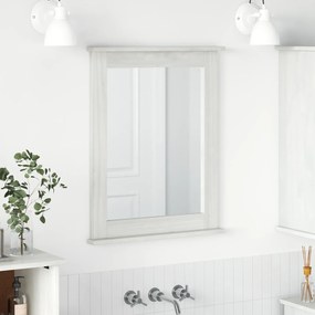 vidaXL Espelho Branco 55.5 x 5 x 70 cm Madeira de pinho maciça
