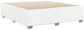 Estrutura de cama 200x200 cm couro artificial branco