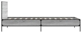 Estrutura cama 100x200 cm derivados madeira/metal cinza sonoma