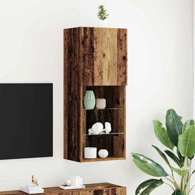 Estante para TV vidaXL com Luzes LED Madeira Antiga 40,5x30x102 cm
