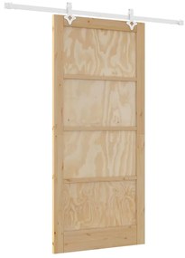 Porta Deslizante vidaXL com Kit de Hardware 93x202 cm Madeira Sólida d