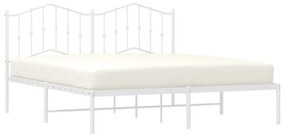 Estrutura de cama com cabeceira 180x200 cm metal branco