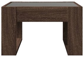 Mesa centro luzes LED Infinity 50x53x30 cm carvalho castanho