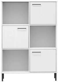 Estante pernas metal 90x35x128,5 cm madeira maciça OSLO branco