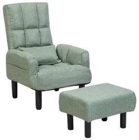 Cadeira reclinável verde com repousa-pés OLAND II Beliani