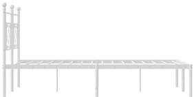 Estrutura de cama com cabeceira 140x190 cm metal branco