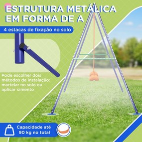 Conjunto de Baloiço Infantil Baloiço para Crianças de 3-8 Anos com 2 A
