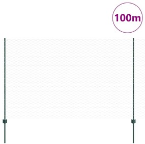 Postes de Cerca vidaXL 11 pcs Canal U Verde 160 cm Aço