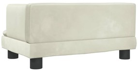 Sofá infantil 60x40x30 cm veludo cor creme