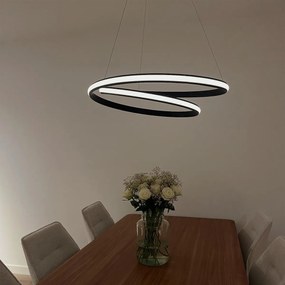 Candeeiro de suspensão moderno preto 74 cm com LED - Rowan