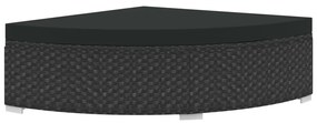 6 pcs conjunto lounge de jardim c/ almofadões vime PE preto