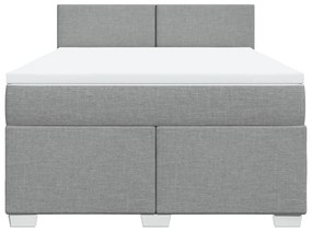 Cama com molas/colchão 140x190 cm tecido cinzento-claro