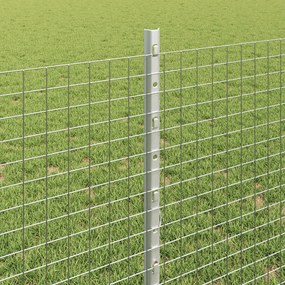 Cerca de arame soldado com 44 postes em U Prateado 0.8x100 m de Aço