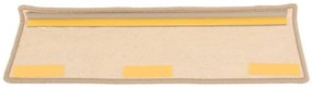 Tapetes de escada autoadesivos 15 pcs 65x21x4 cm bege-escuro