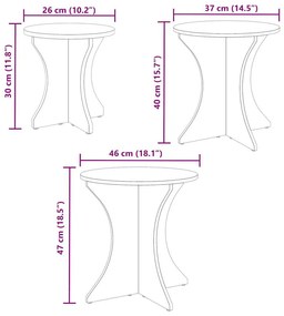 Mesa de centro 3 pcs Natural 46 x 46 x 47 cm