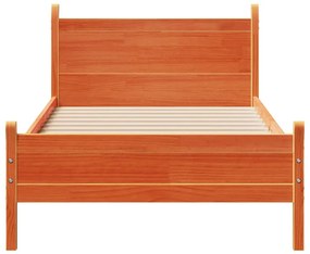 Cama sem colchão 100x200 cm pinho maciço castanho-mel
