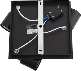 Foco de casa de banho moderno quadrado preto 3 luzes IP44 - Ducha