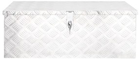 Caixa de arrumação 80x39x30 cm alumínio prateado